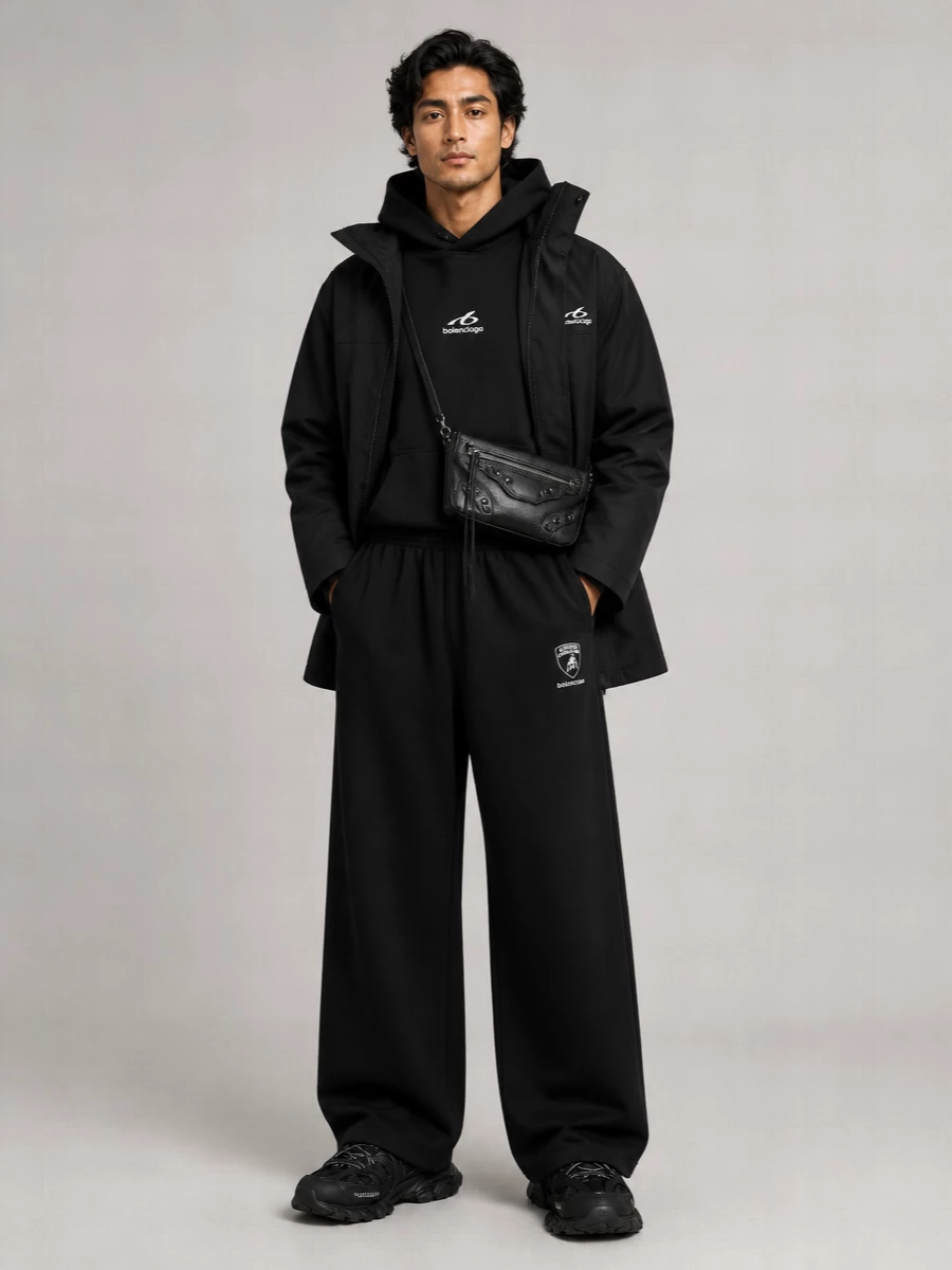 Balenciaga Logo-Print Hooded Windbreaker