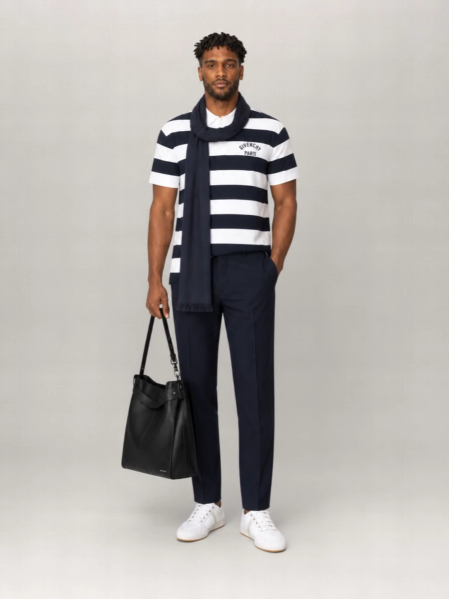 Givenchy Striped Cotton Short-Sleeve Polo Shirt