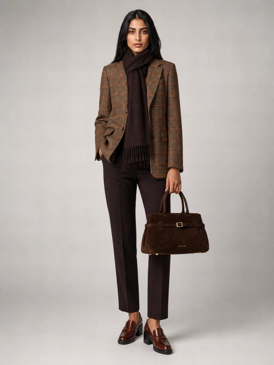 S Max Mara Wool Checked Single-Breasted Blazer