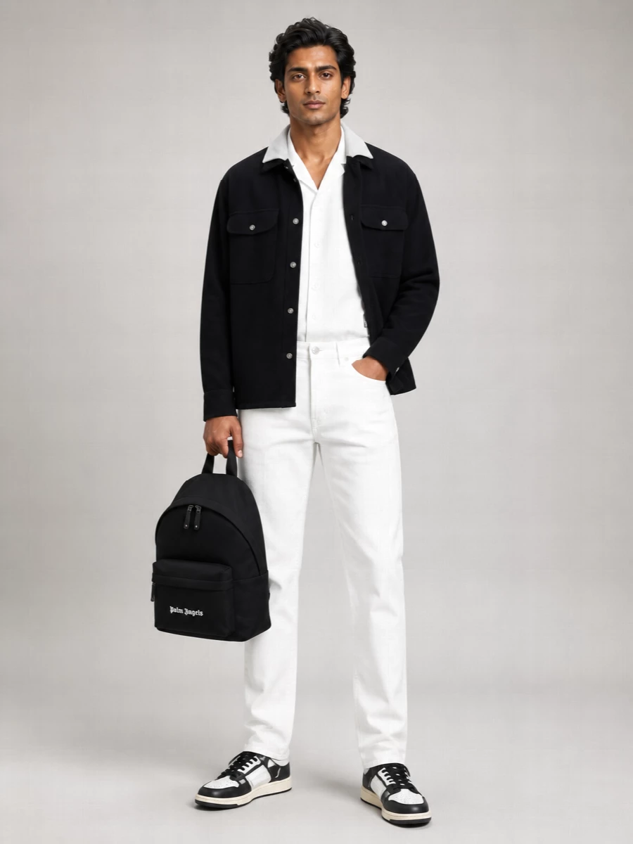 Palm Angels Cotton Oversized Shirt Jacket