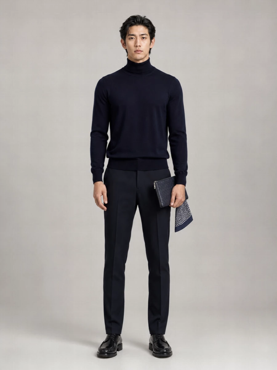 Drumohr Turtleneck Wool Sweater Long Sleeves