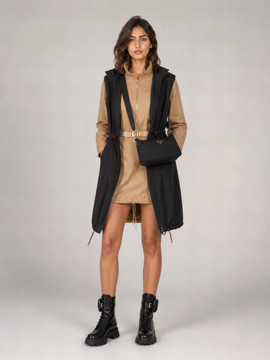 Prada Recycled Nylon Zip Dress