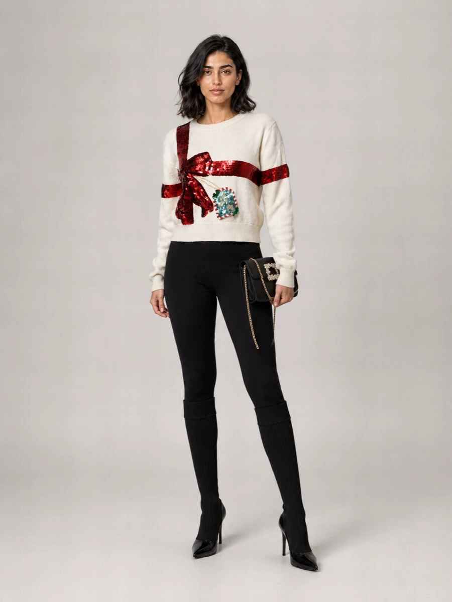 Dolce&Gabbana Leather Ribbed Knit Knee-High Boots