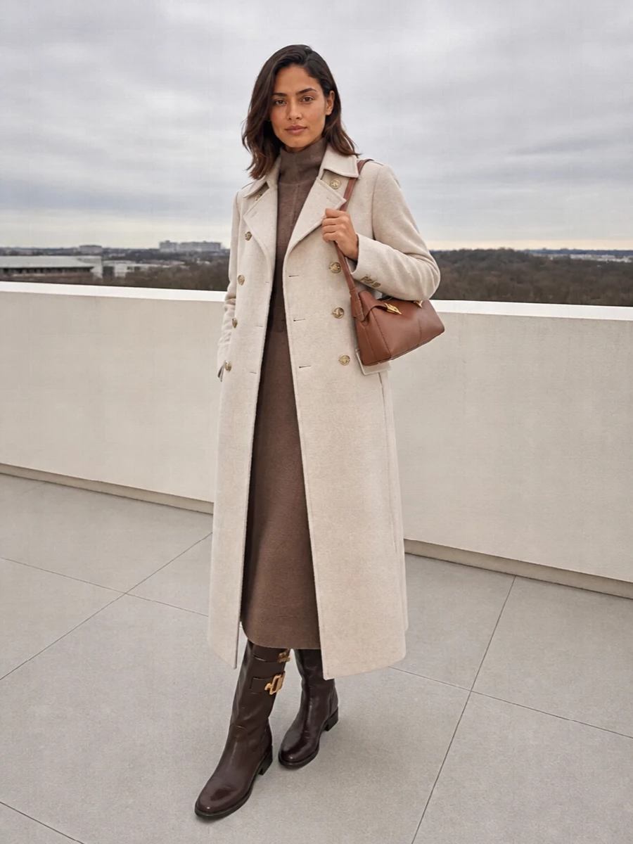 Ermanno scervino coat max mara knit dress outfit
