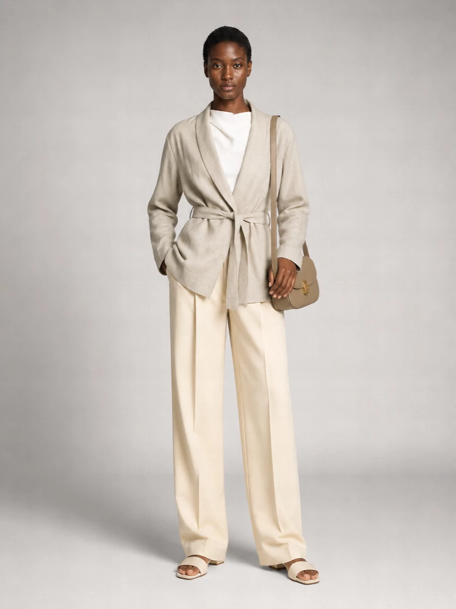 Soeur Belted Wrap Suit Jacket