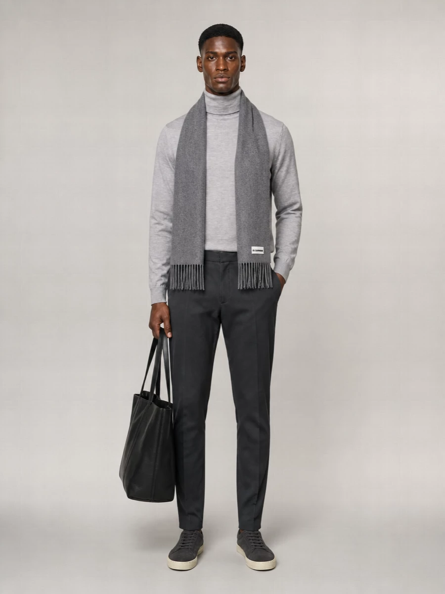 John Smedley merino wool ribbed turtleneck jumper