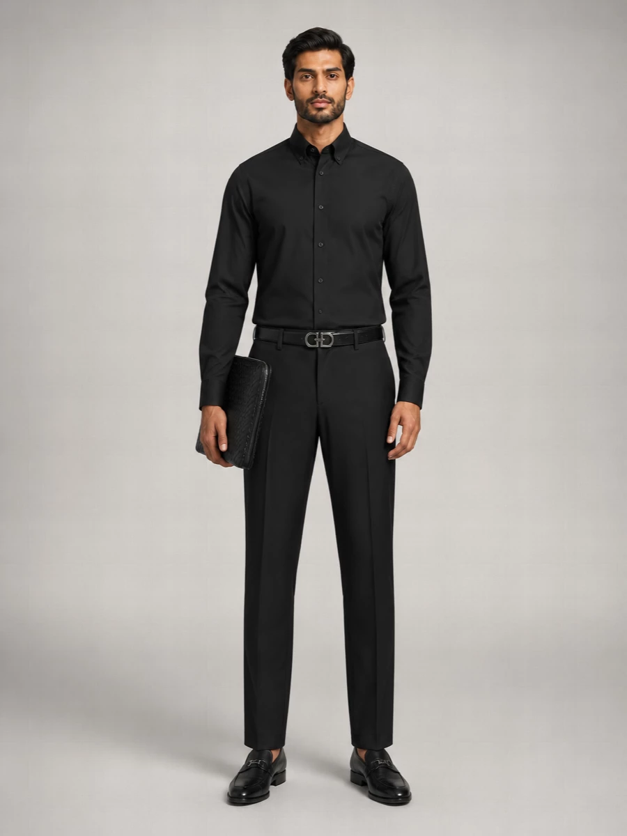 Fendi Virgin Wool Slim Tapered Tailored Trousers