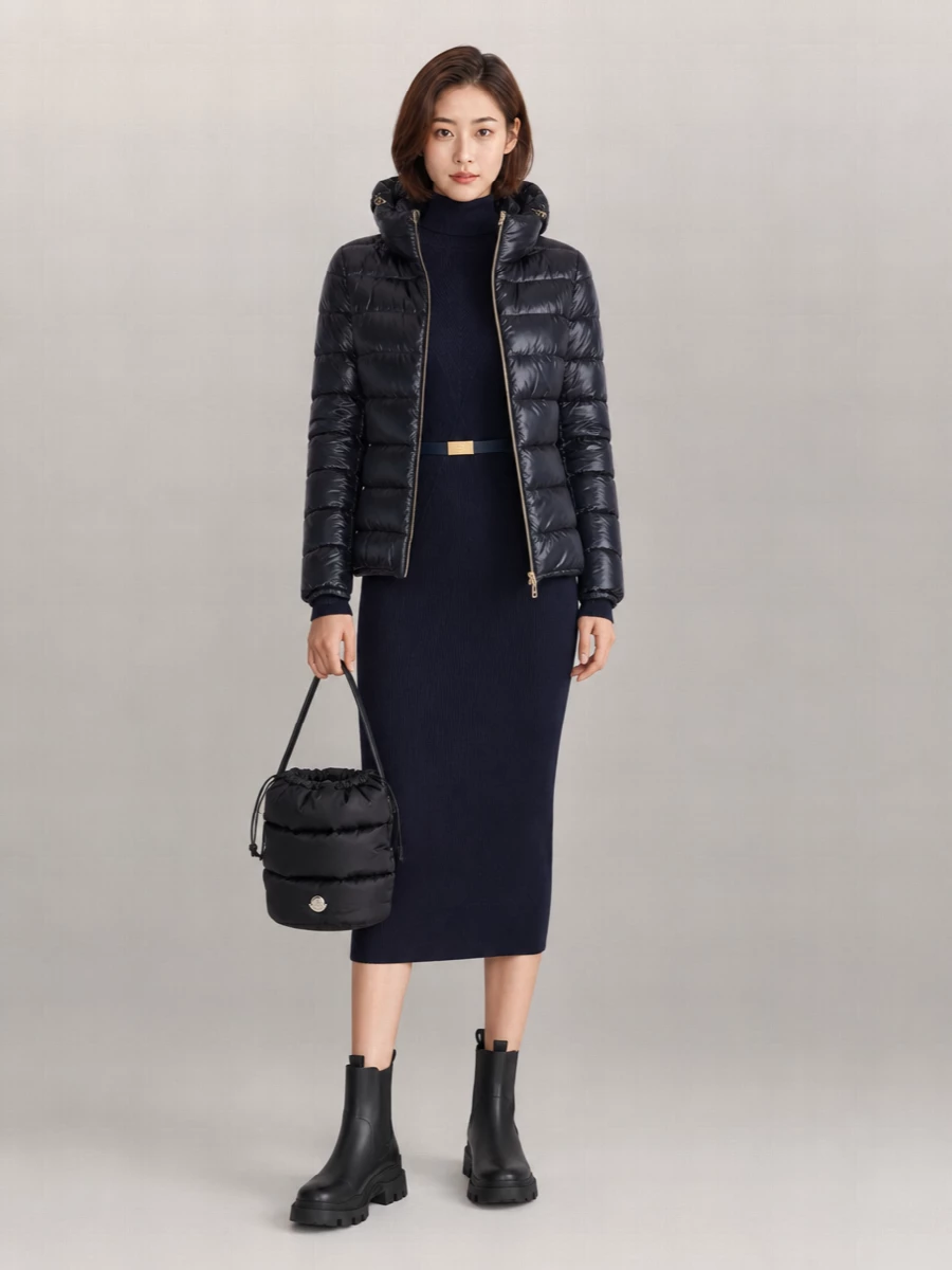 Herno High Collar Hooded Down Jacket