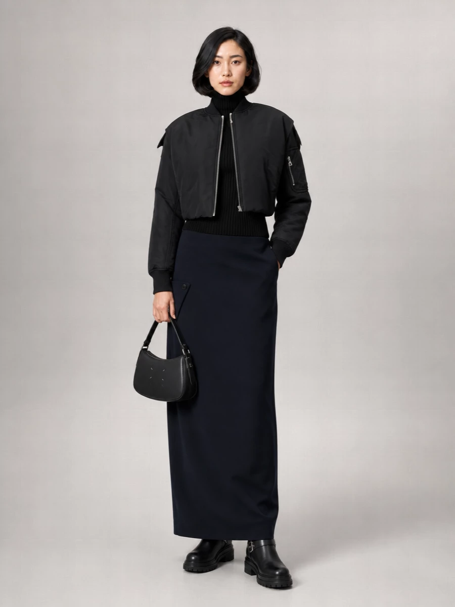 Jean Paul Gaultier Hooded Cropped Puffer Bomber Jacket