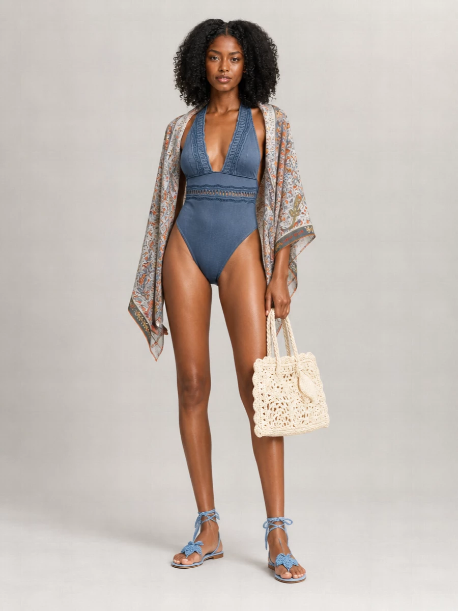 Ermanno Scervino Halterneck Lace Swimsuit