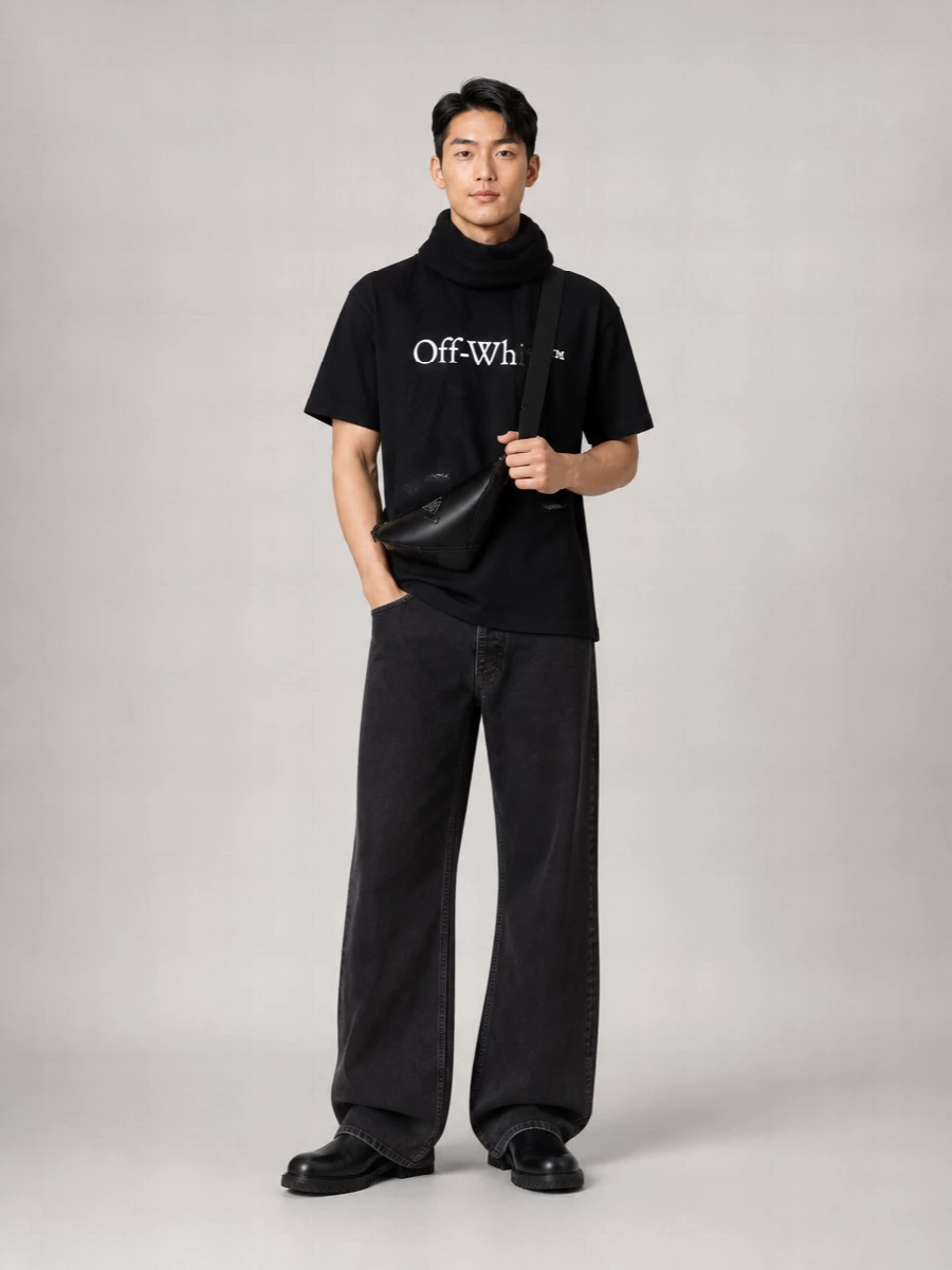 Off-White Cotton Logo Print Short-Sleeve T-Shirt