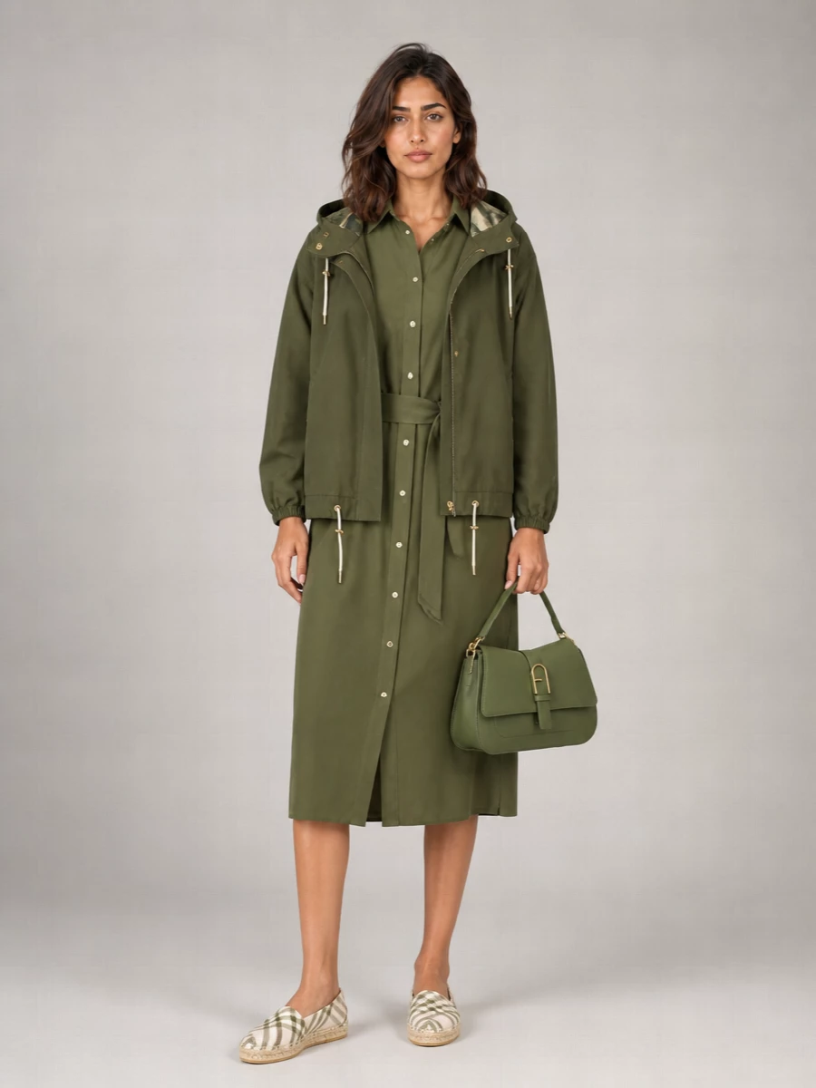 Barbour Hooded Cotton Raincoat