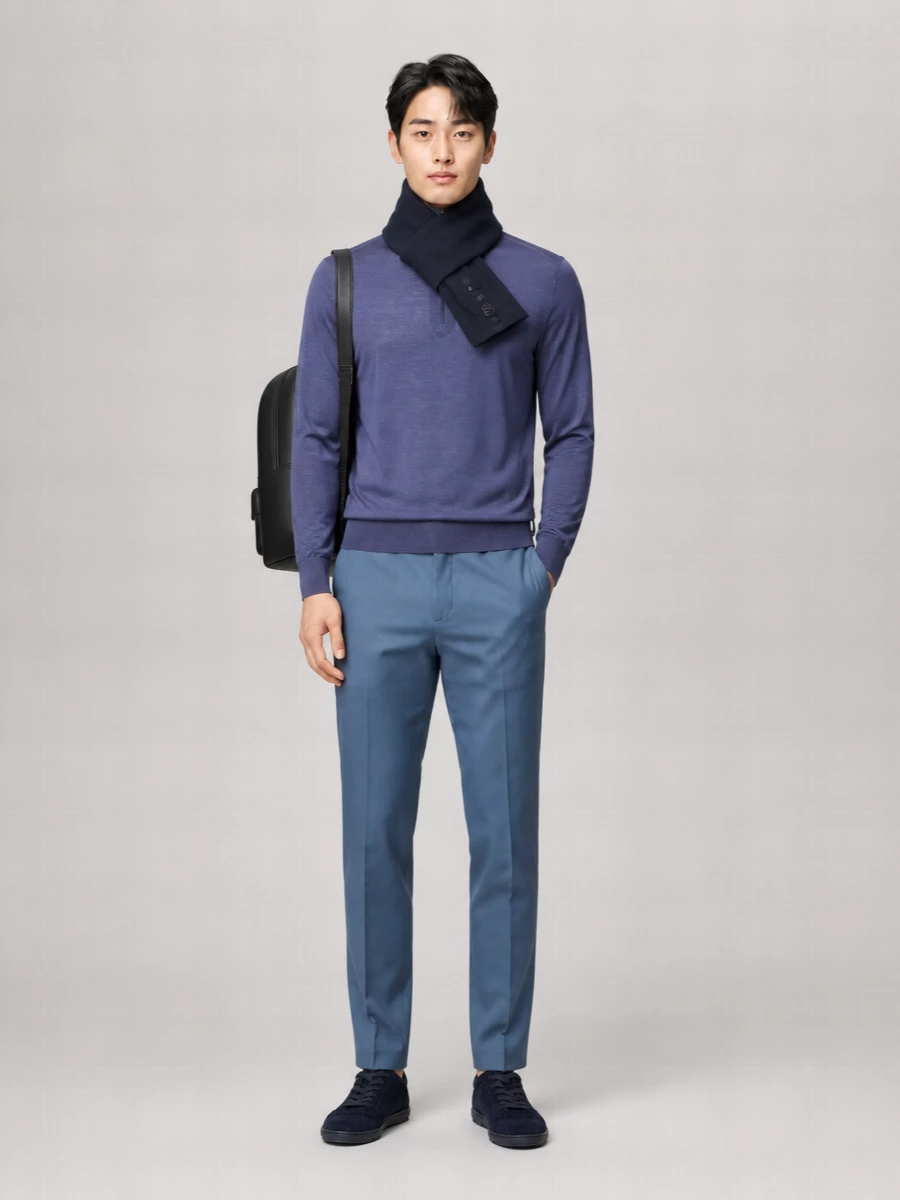 Paul Smith Merino Wool Zip Neck Sweater