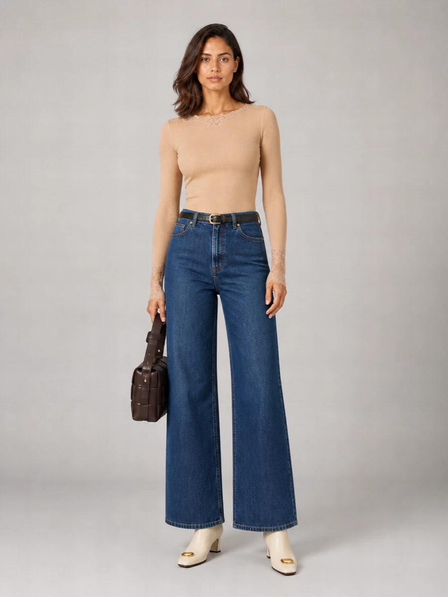 Valentino Garavani Denim Wide-Leg Jeans