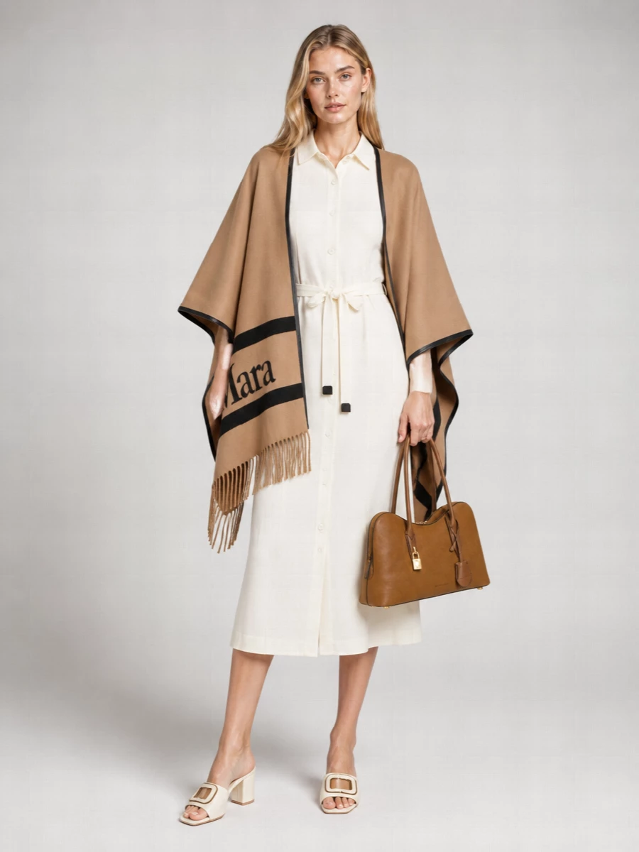 Max Mara Wool Jacquard Poncho