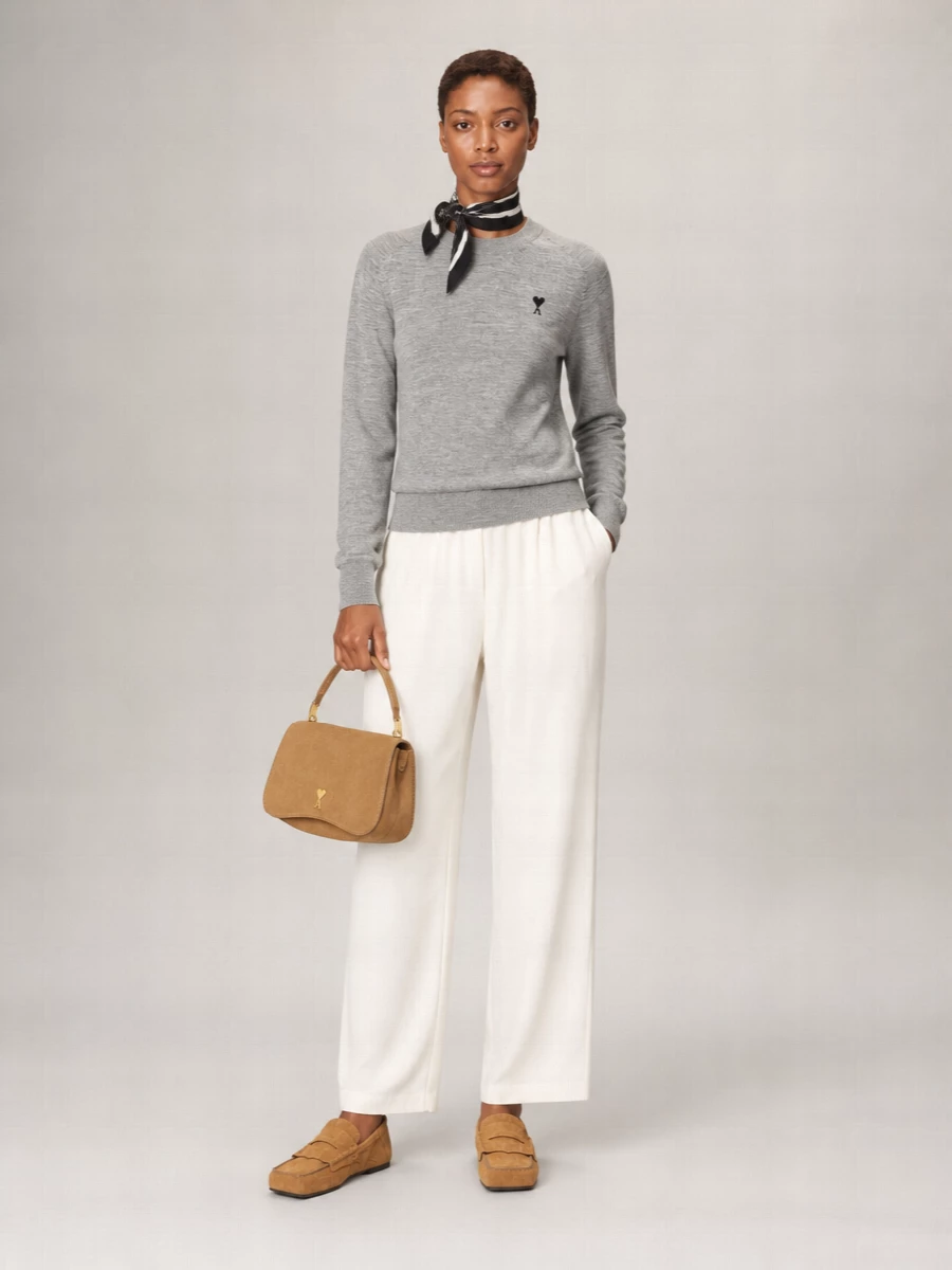 Ami Paris Merino Wool Logo-Embroidered Jumper