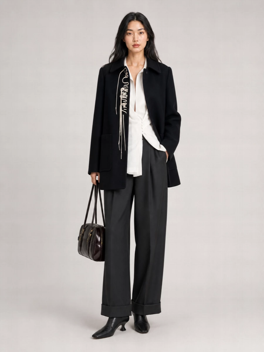 Dries Van Noten Wool Single Breasted Coat