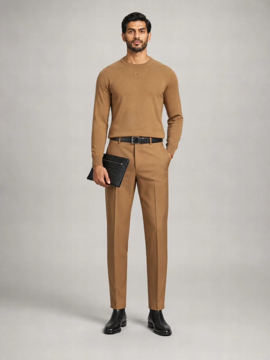 Fendi Virgin Wool Straight-Leg Trousers