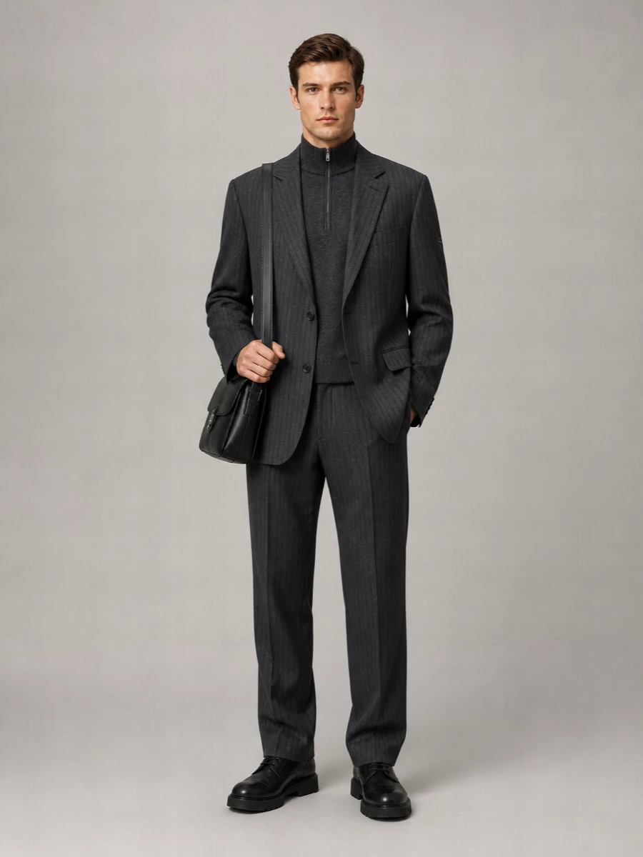 Balenciaga Pinstripe Wool Single-Breasted Blazer