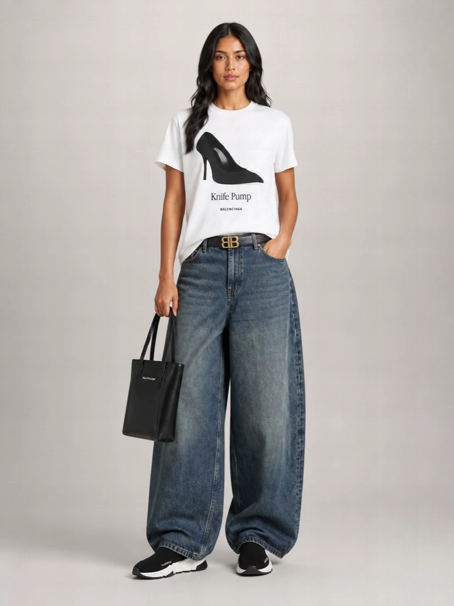 Balenciaga Knife Pump Cotton Slim-Fit T-Shirt