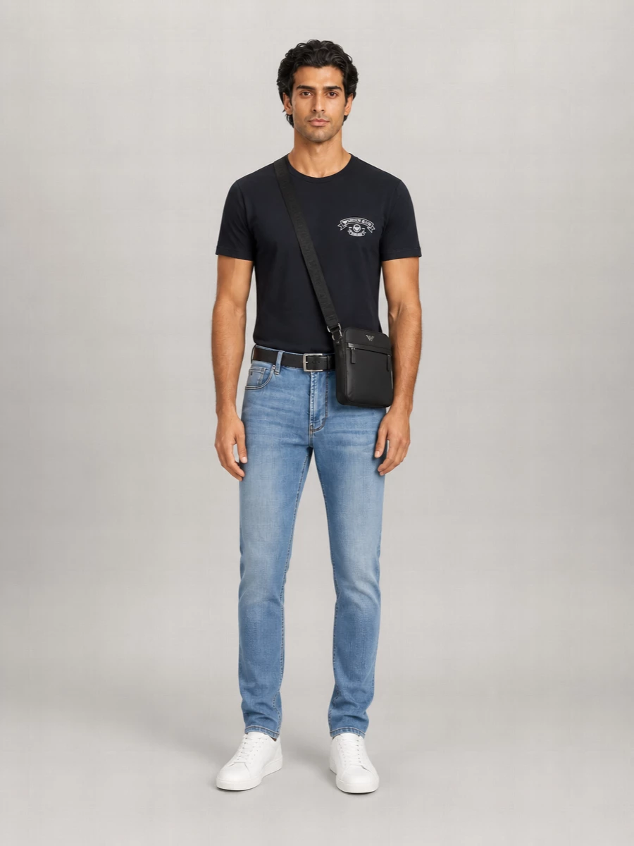 Emporio Armani Cotton Logo-Print Crew-Neck T-Shirt