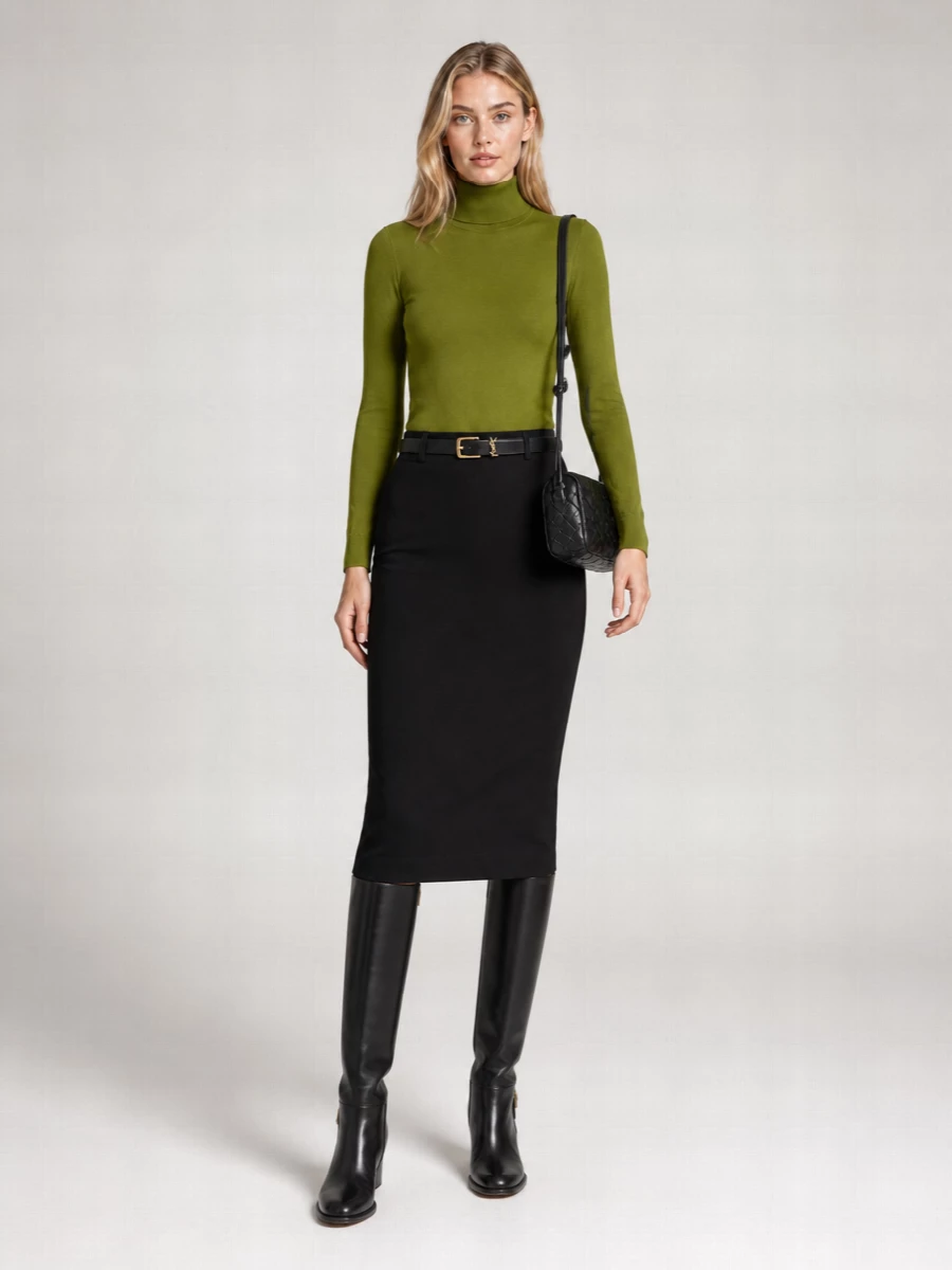 Saint Laurent Cashmere Wool Silk Turtleneck Jumper