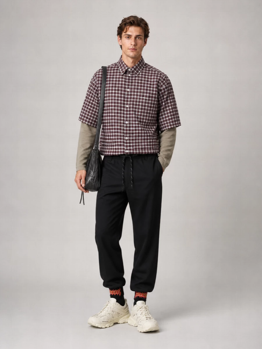 Balenciaga Checked Cotton Long-Sleeve Shirt