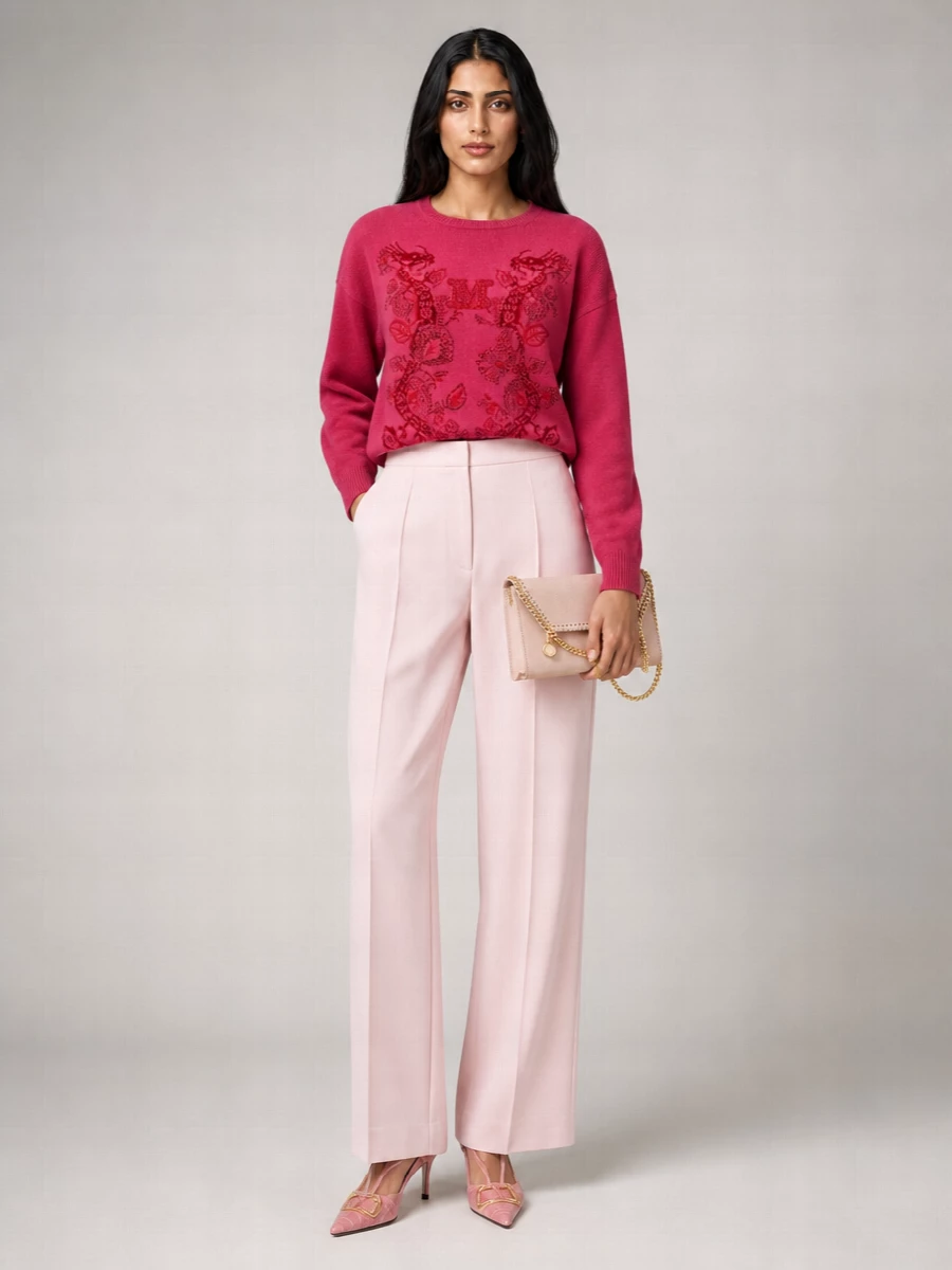 Max Mara Cashmere Blend Ribbed Loose Fit Jumper