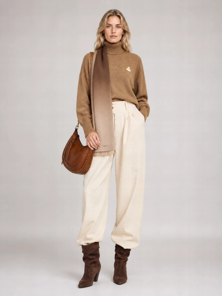 Isabel Marant Etoile Cotton Wool High Neck Long Sleeve Sweatshirt