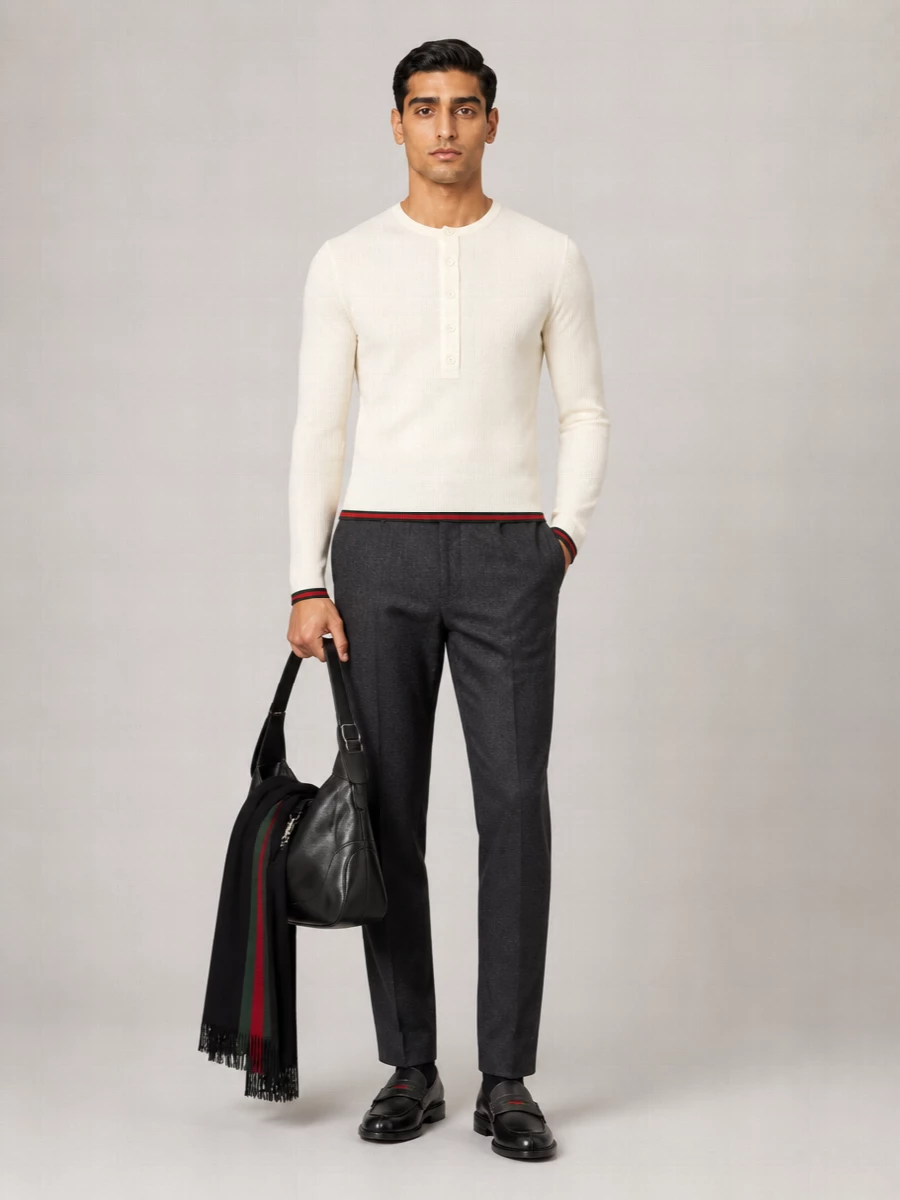 Gucci Silk Sweater Contrast Trim