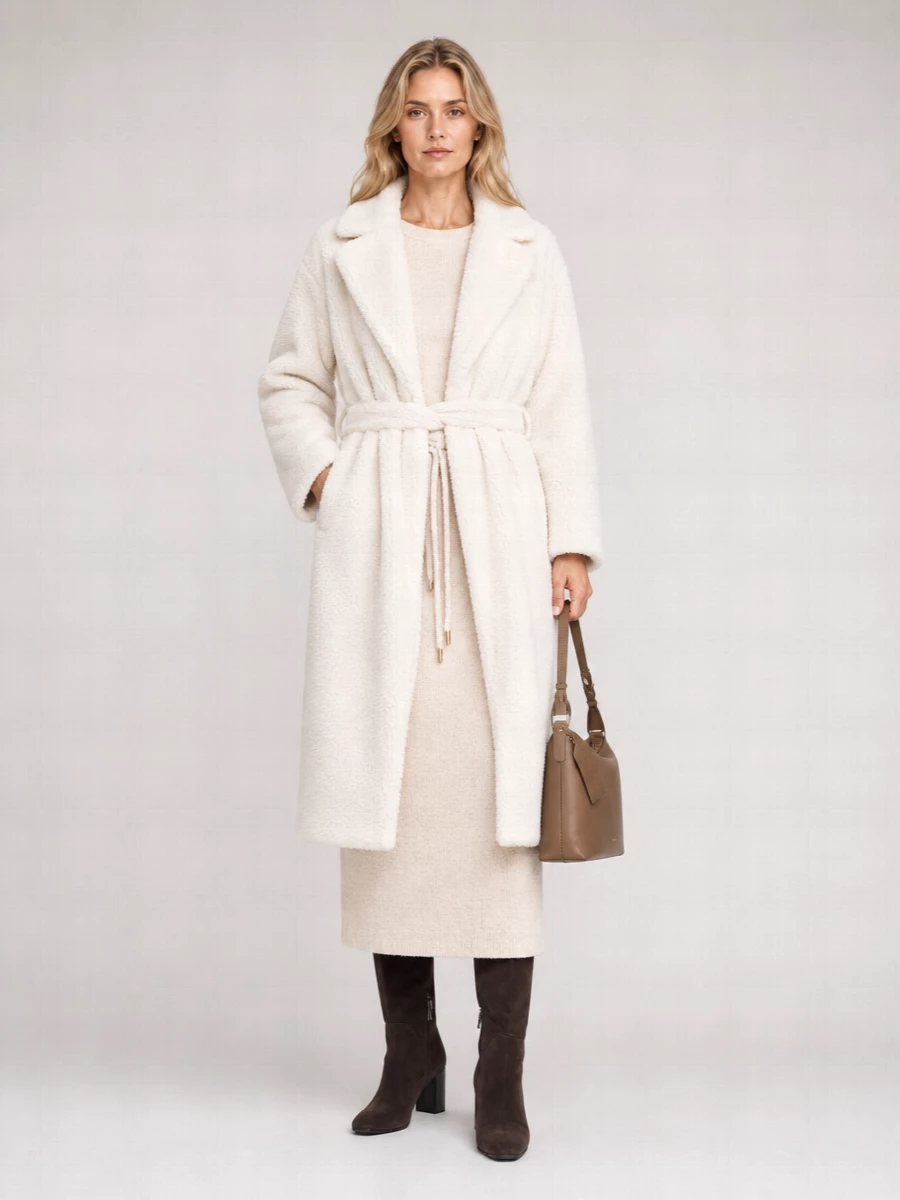 Herno Belted Faux Fur Coat