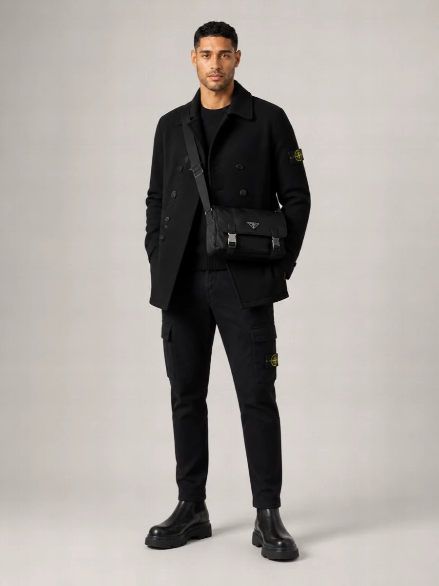 Stone Island virgin wool peacoat