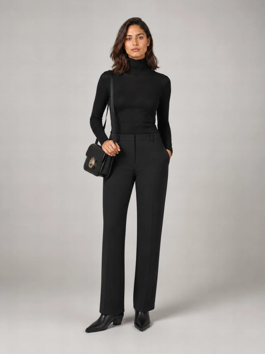 Saint Laurent Wool Ribbed Turtleneck Long-Sleeve Knitted Top