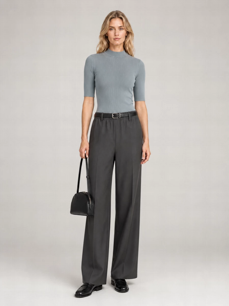 Miu Miu Virgin Wool Straight-Leg Trousers
