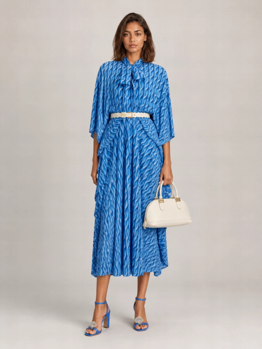 Balenciaga Printed Midi Dress