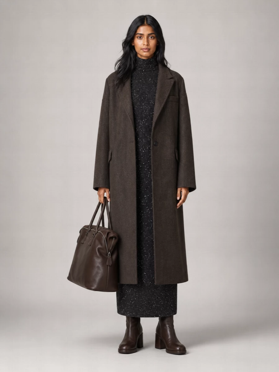 Maison Margiela Wool Oversized Checked Coat