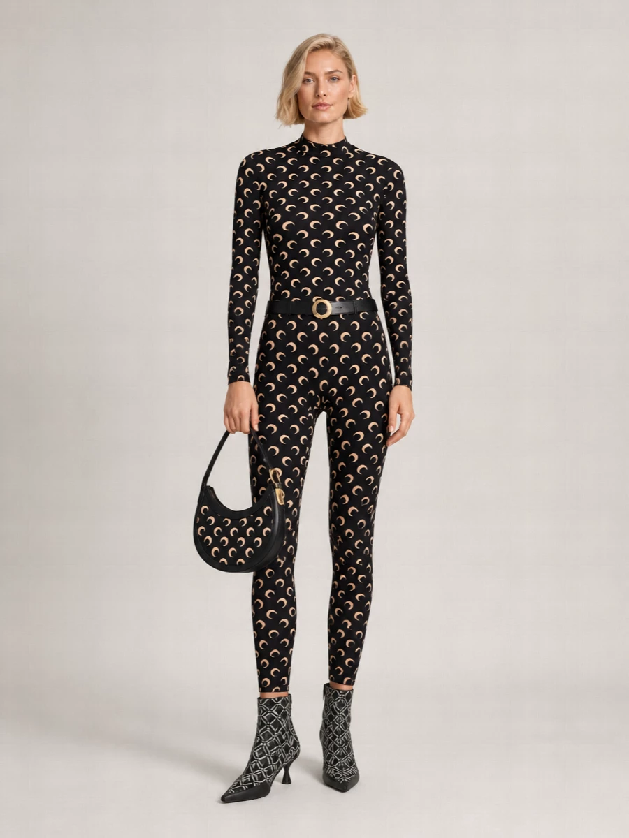 Marine Serre Printed High-Rise Stirrup Leggings