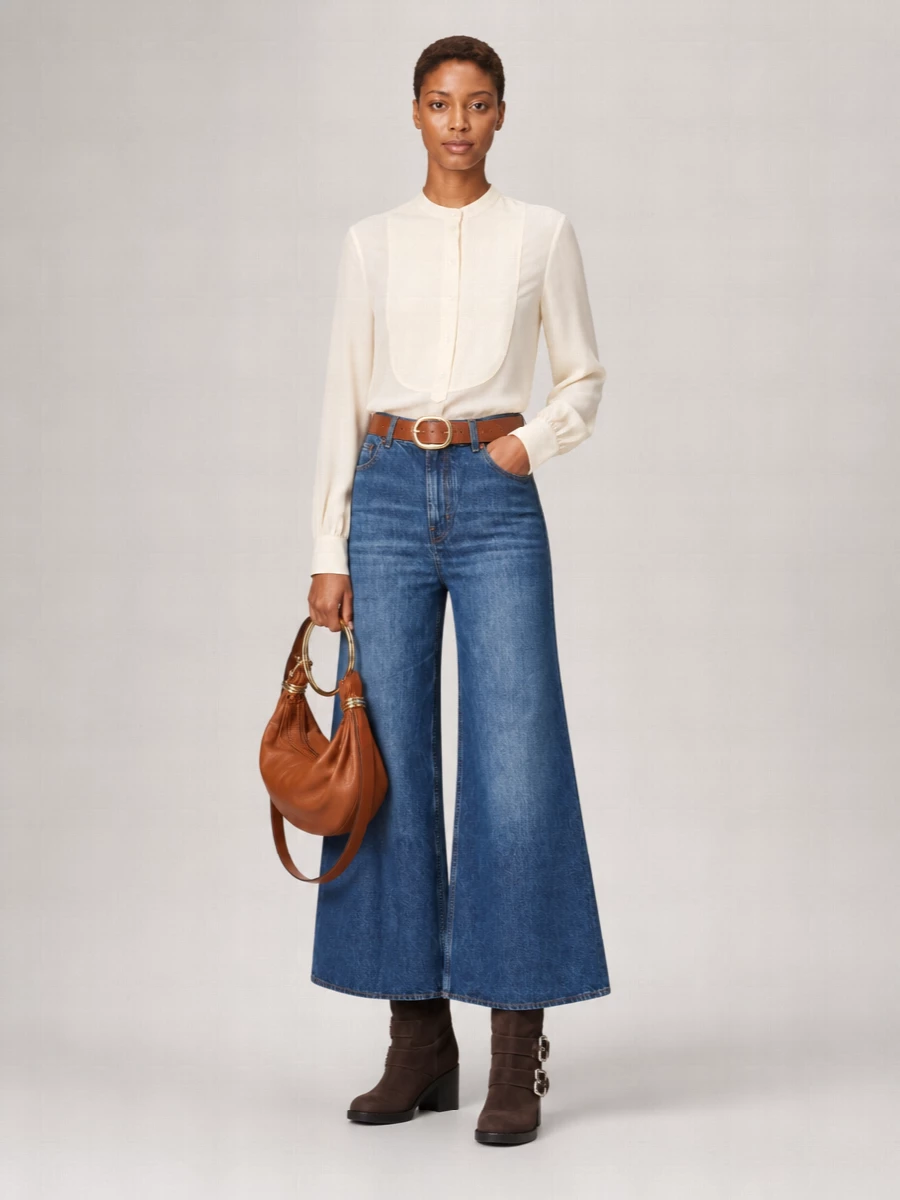 Chloé Denim High-Rise Wide-Leg Jeans