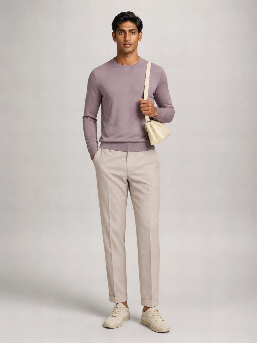 John Smedley Cotton Crewneck Long-Sleeve T-Shirt