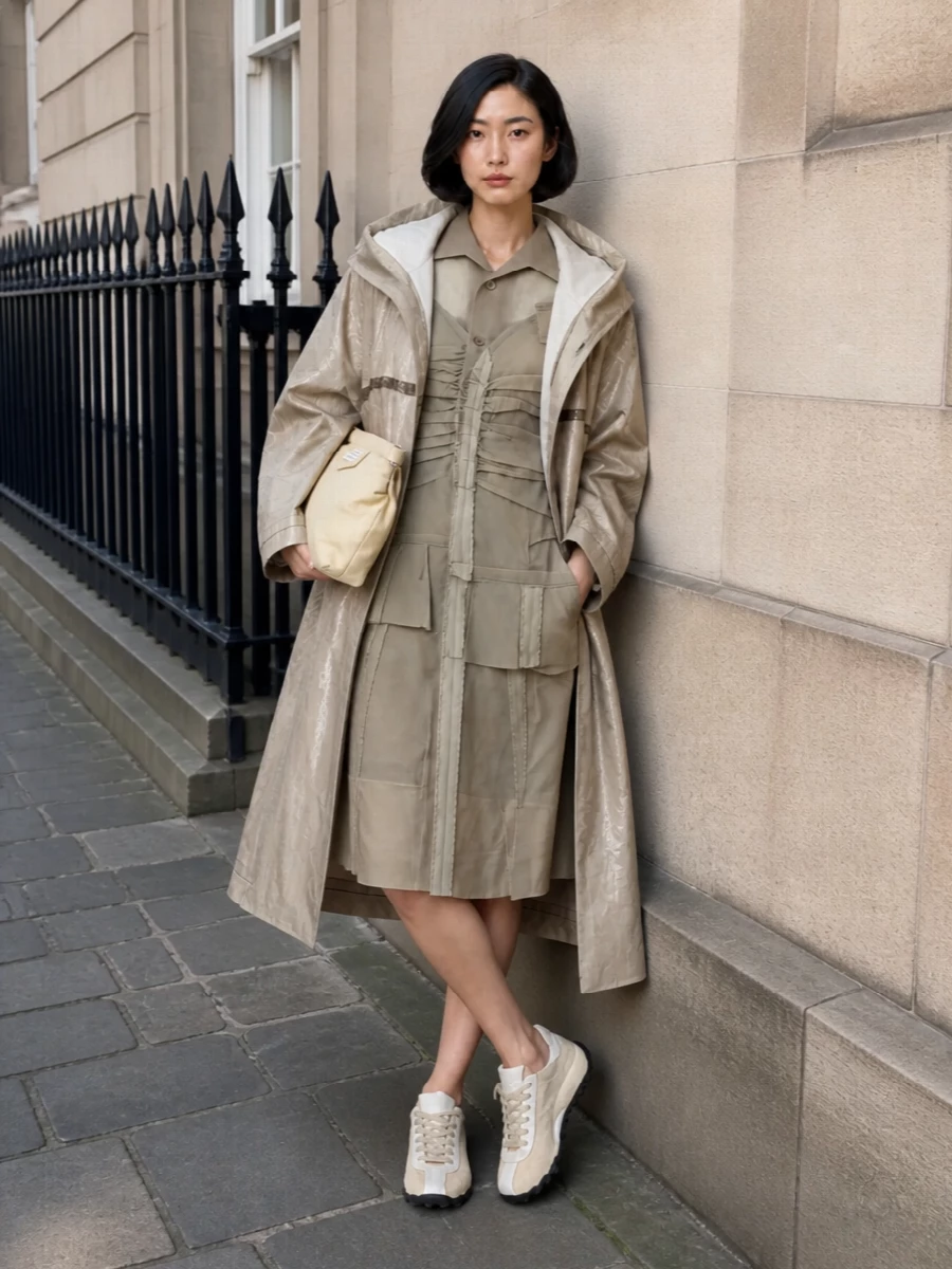 Margiela shirt dress comme des garcons coat outfit