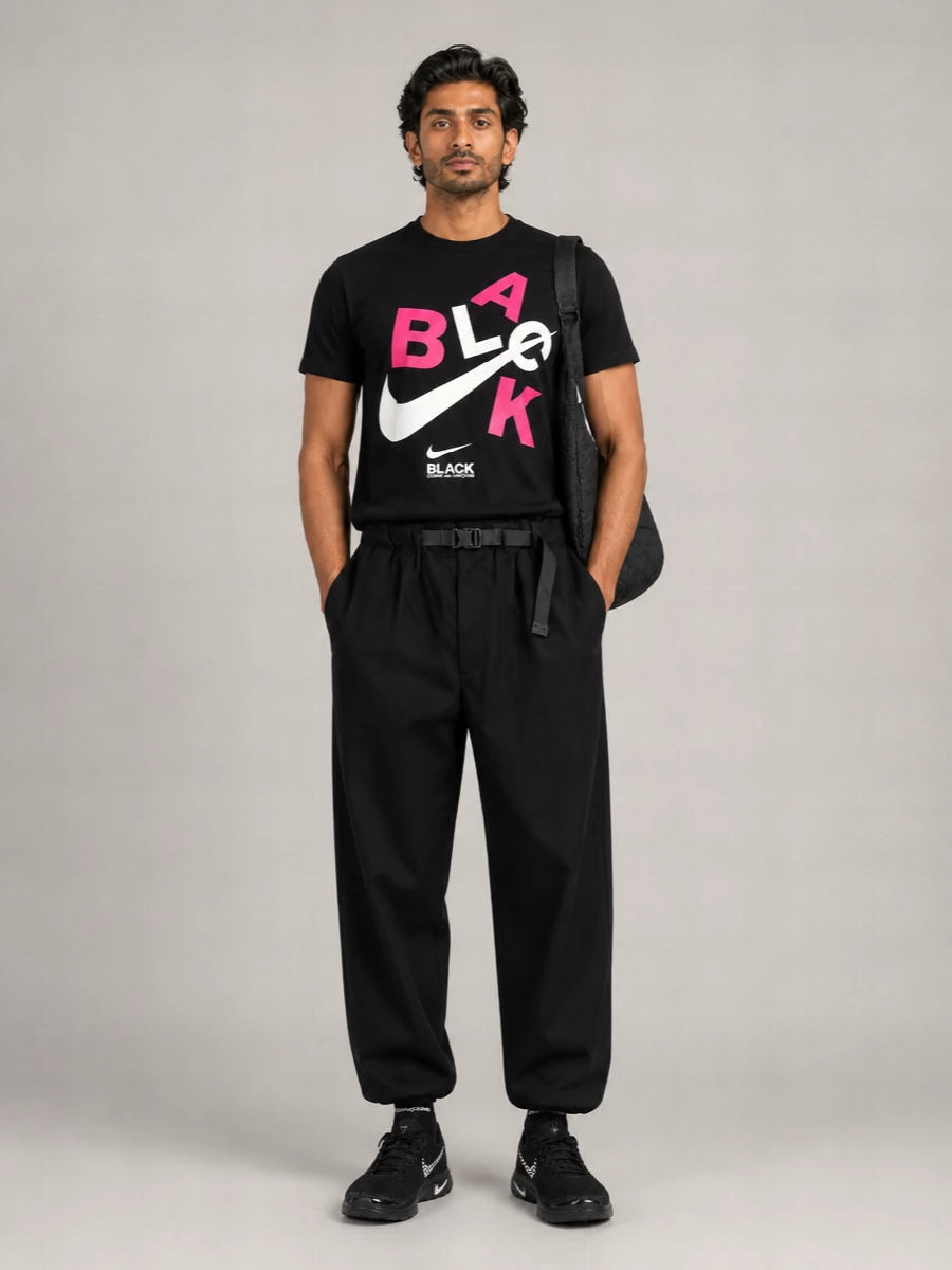 Comme Des Garçons Logo Print Cotton Short Sleeve T-Shirt