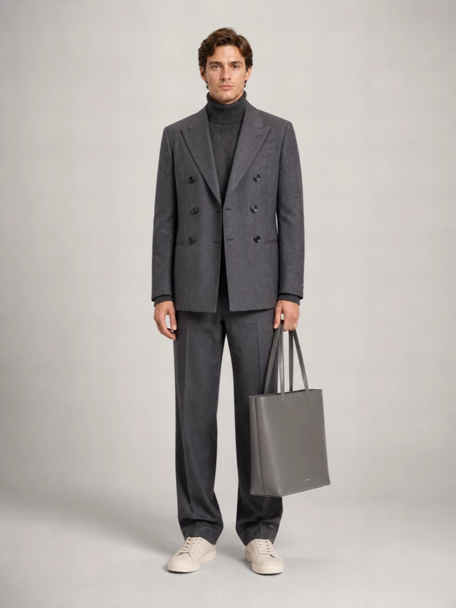 Ami Paris Virgin Wool Double-Breasted Blazer