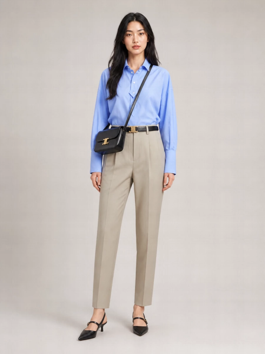 Celine Leather Double Strap Mules