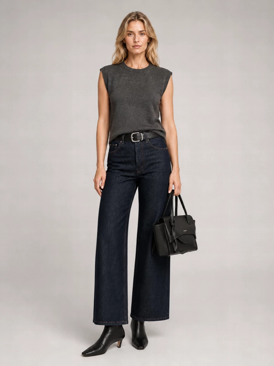 Anine Bing Cashmere Blend Ribbed Cropped Tank Top