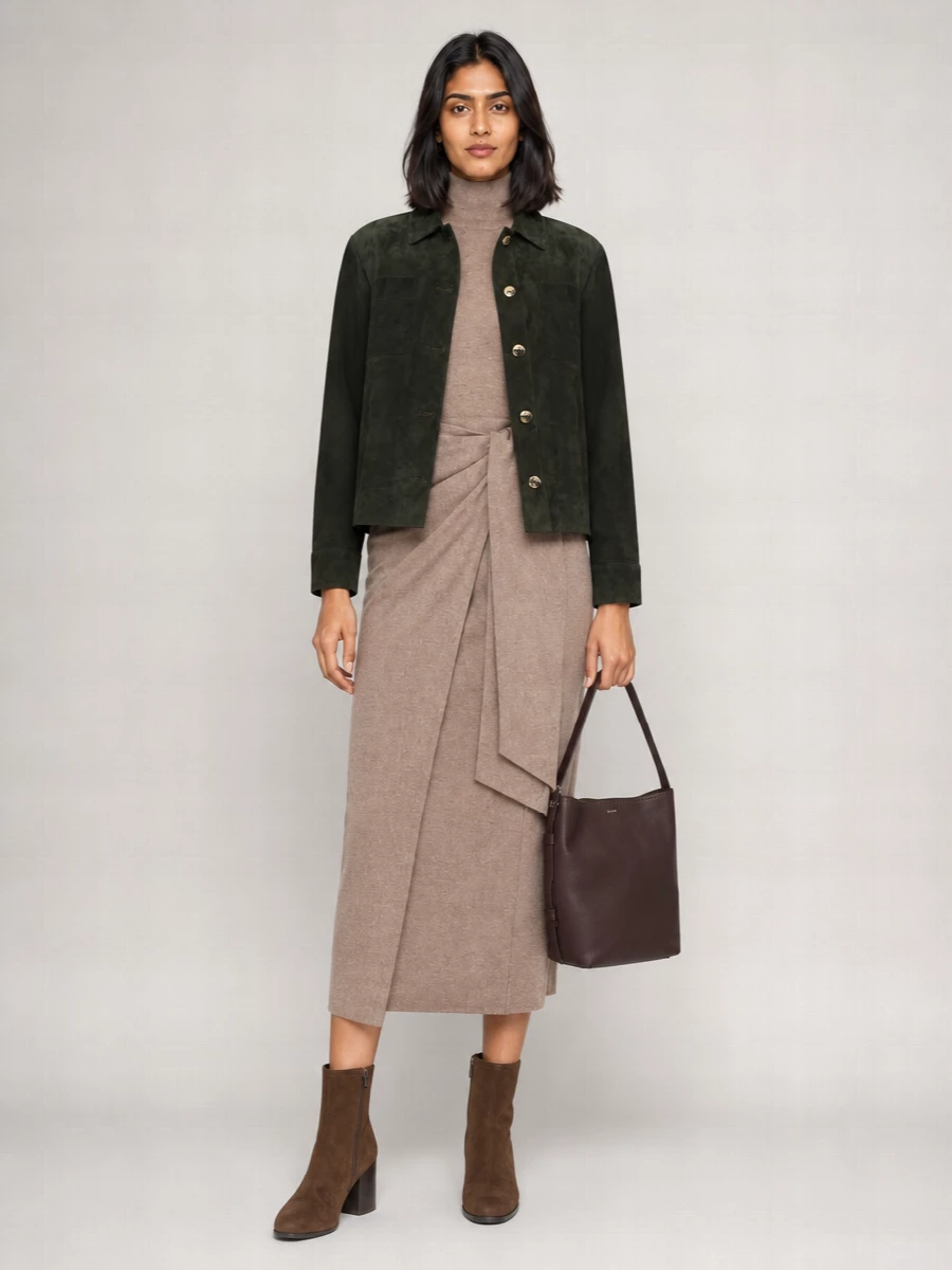 S Max Mara Leather Single-Breasted Coat