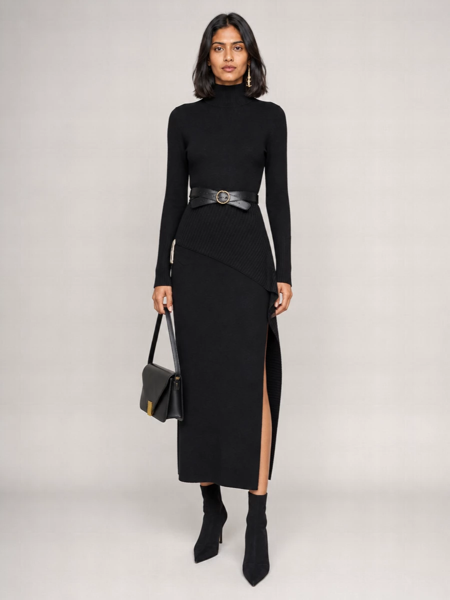 Lanvin Cashmere Knit Knee-Length Dress