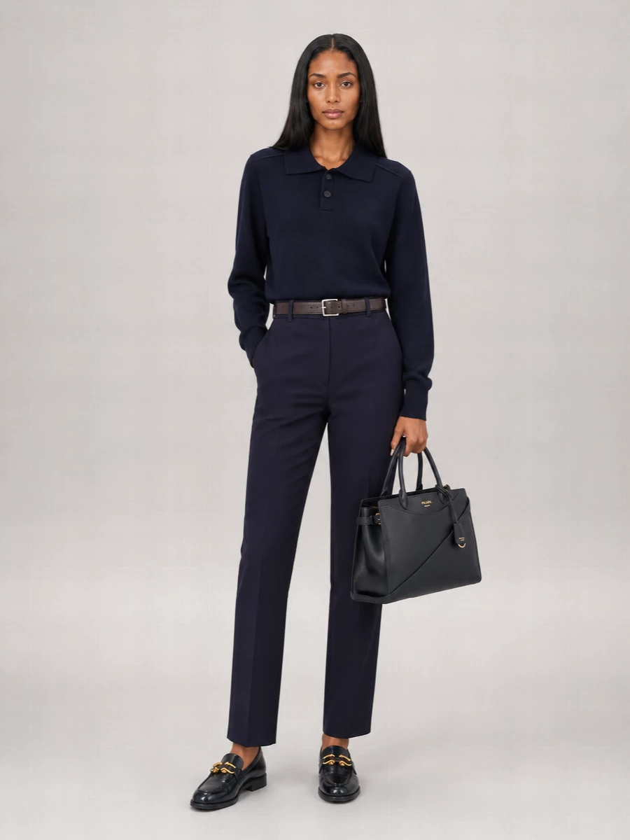 Studio Nicholson Wool High-Rise Wide-Leg Belted Trousers