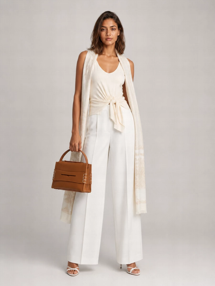 Jw Anderson Silk Crinkled Sleeveless V-Neck Front Knot Top