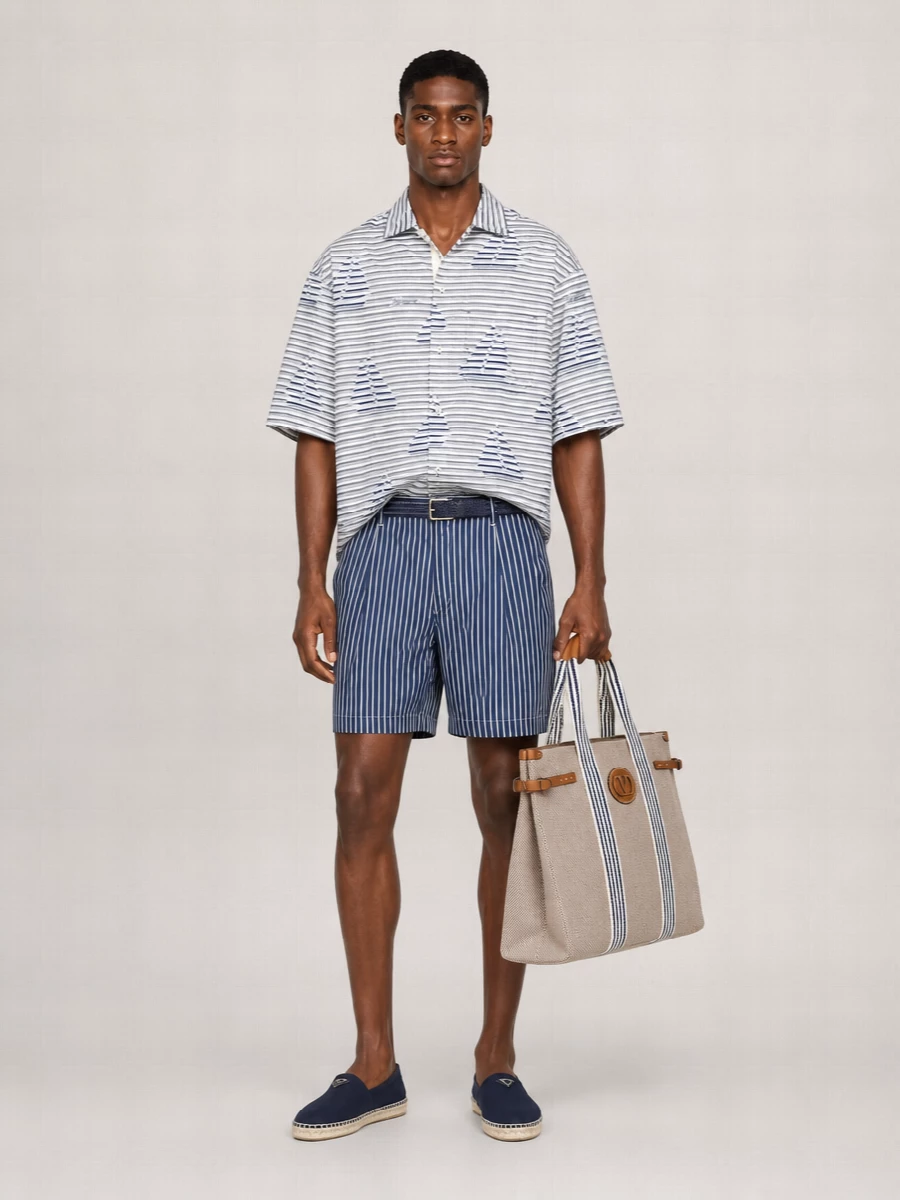 Comme Des Garçons Striped Swim Shorts