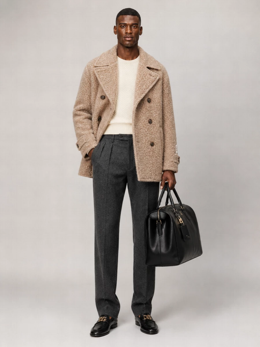 Dolce&Gabbana Wool Blend Double-Breasted Peacoat